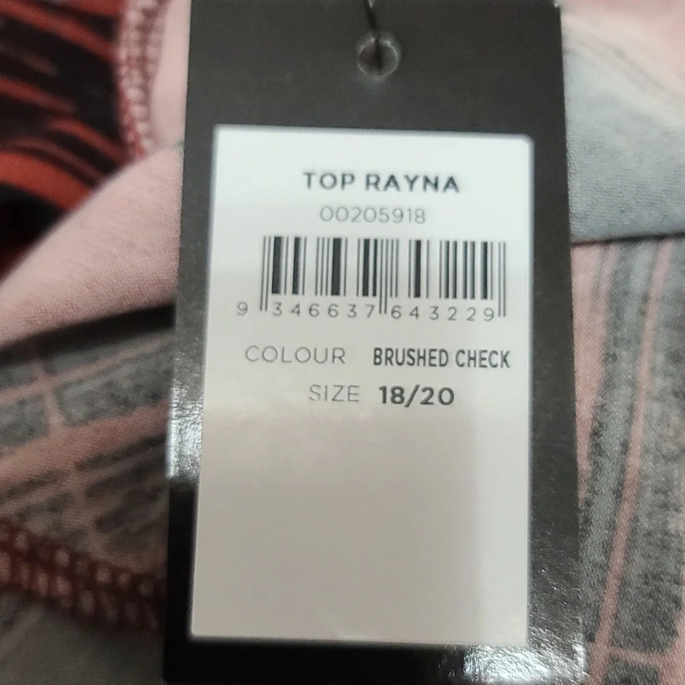 NWT Avenue Womens Blouse Rust/Blk V-neck Stretch Comfort Size 18/20 - Picture 9 of 9